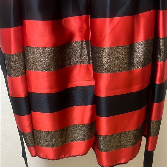 Black, Red and Glitter Gold Elegant Fit and Flare Sleeveless Pleated Dress Girl - Picture 15 of 17